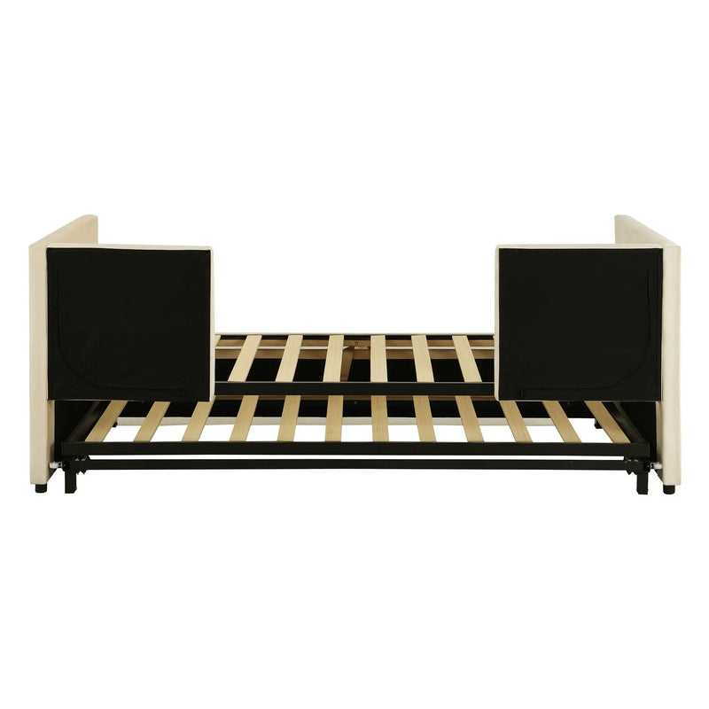 Twin Size Upholstered Daybed With Pop Up Trundle by Unique Piece Furniture