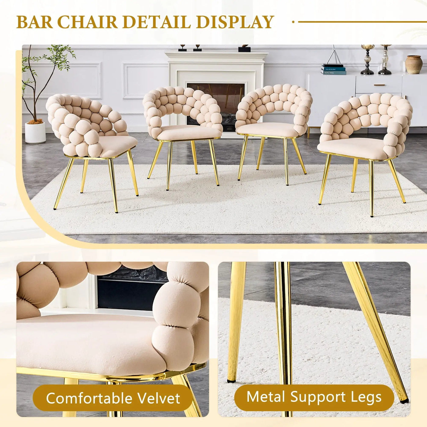 Puffy Bubble, Ball Chain Chairs For Dining Room (Set of 2) by HouseOfZazla