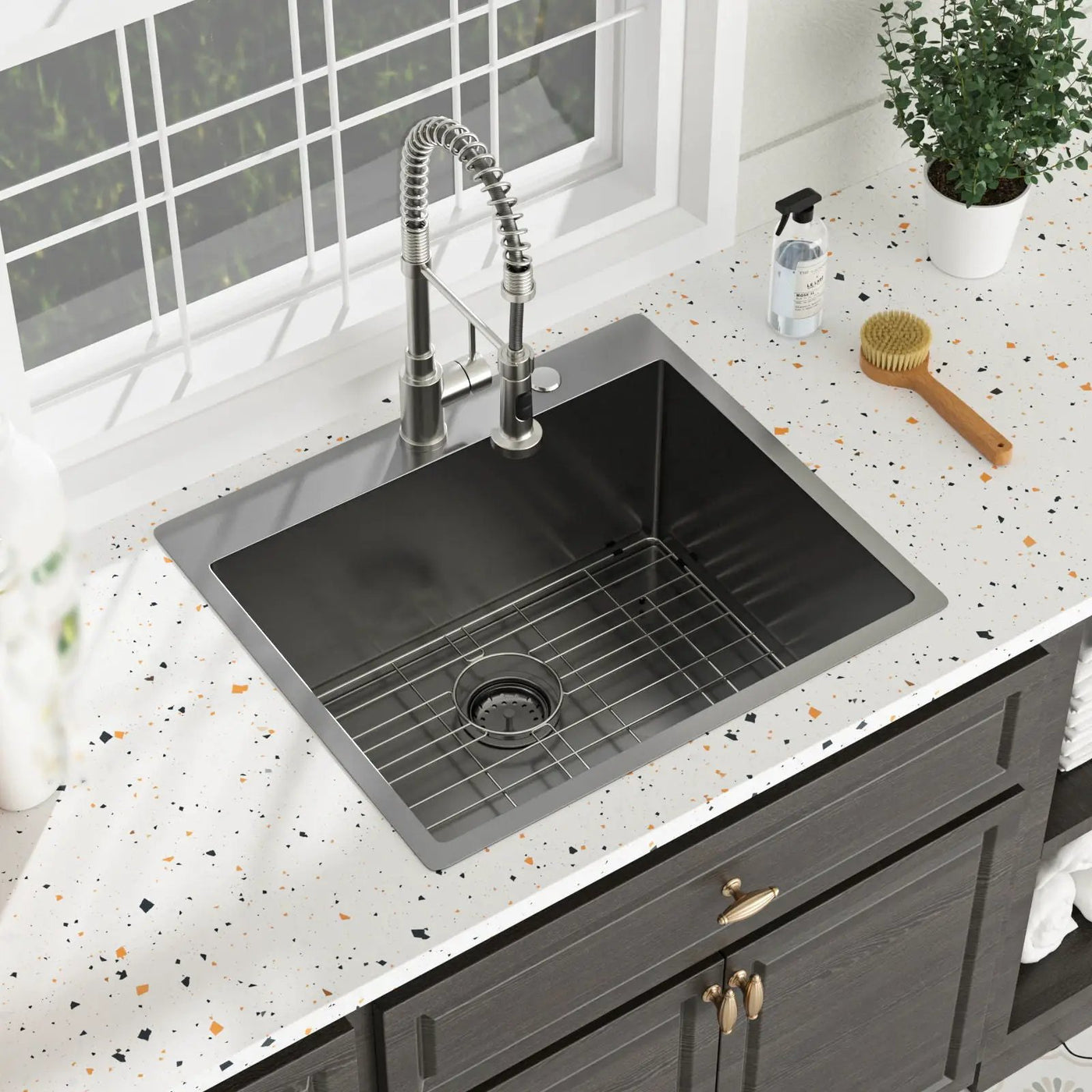 Topmount Kitchen Sink 16 Gauge, Single Bowl by HouseOfZazla
