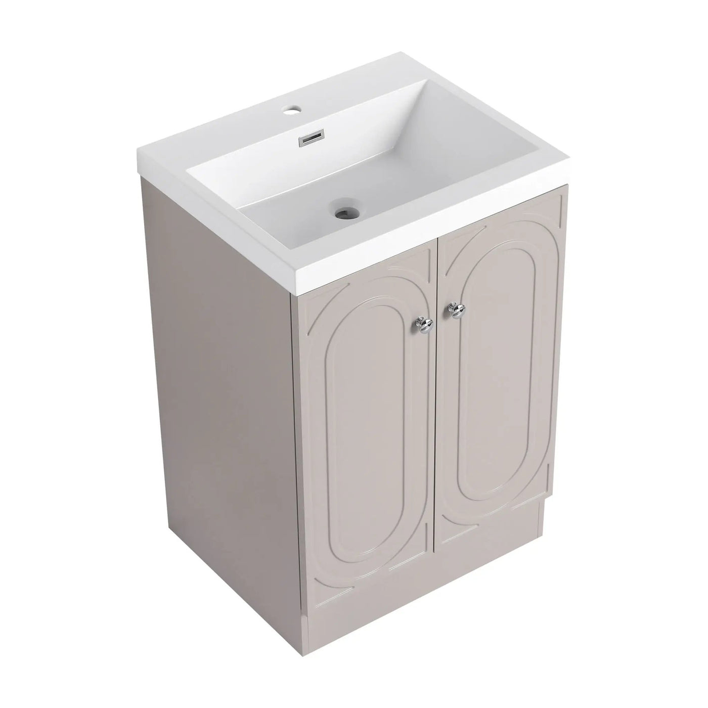 Contemporary Freestanding Bathroom Vanity With Resin Sink & Soft-Close Cabinet Doors by HouseOfZazla