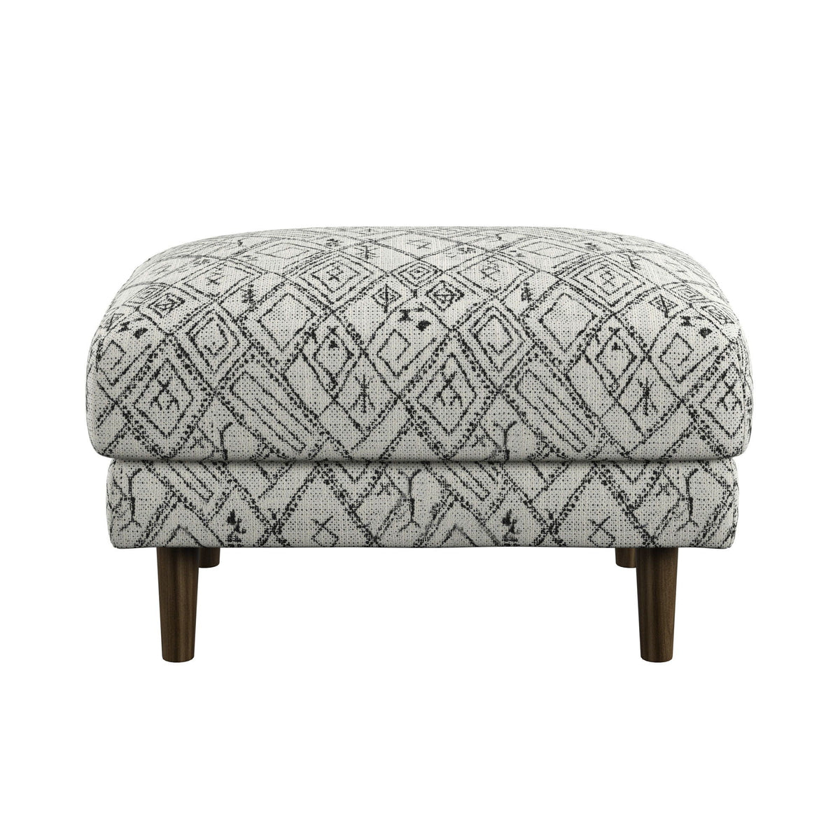 Abstract Ottoman - Upholstered Ottoman with Engineered Wood Frame - Black, photo 2 of 7