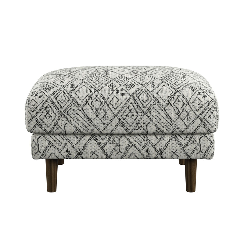 Abstract Ottoman - Upholstered Ottoman with Engineered Wood Frame - Black, photo 2 of 7