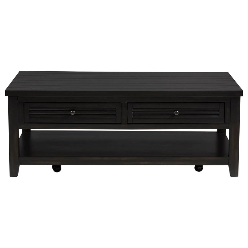 Sutter - 2 Drawer Rectangular Coffee Table - Dark Brown