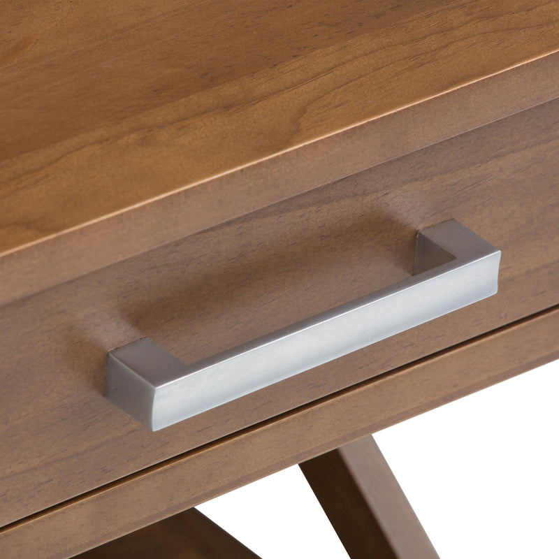 Medium Saddle Brown Solid Wood End Table with Drawer - Contemporary Style, photo 2 of 9