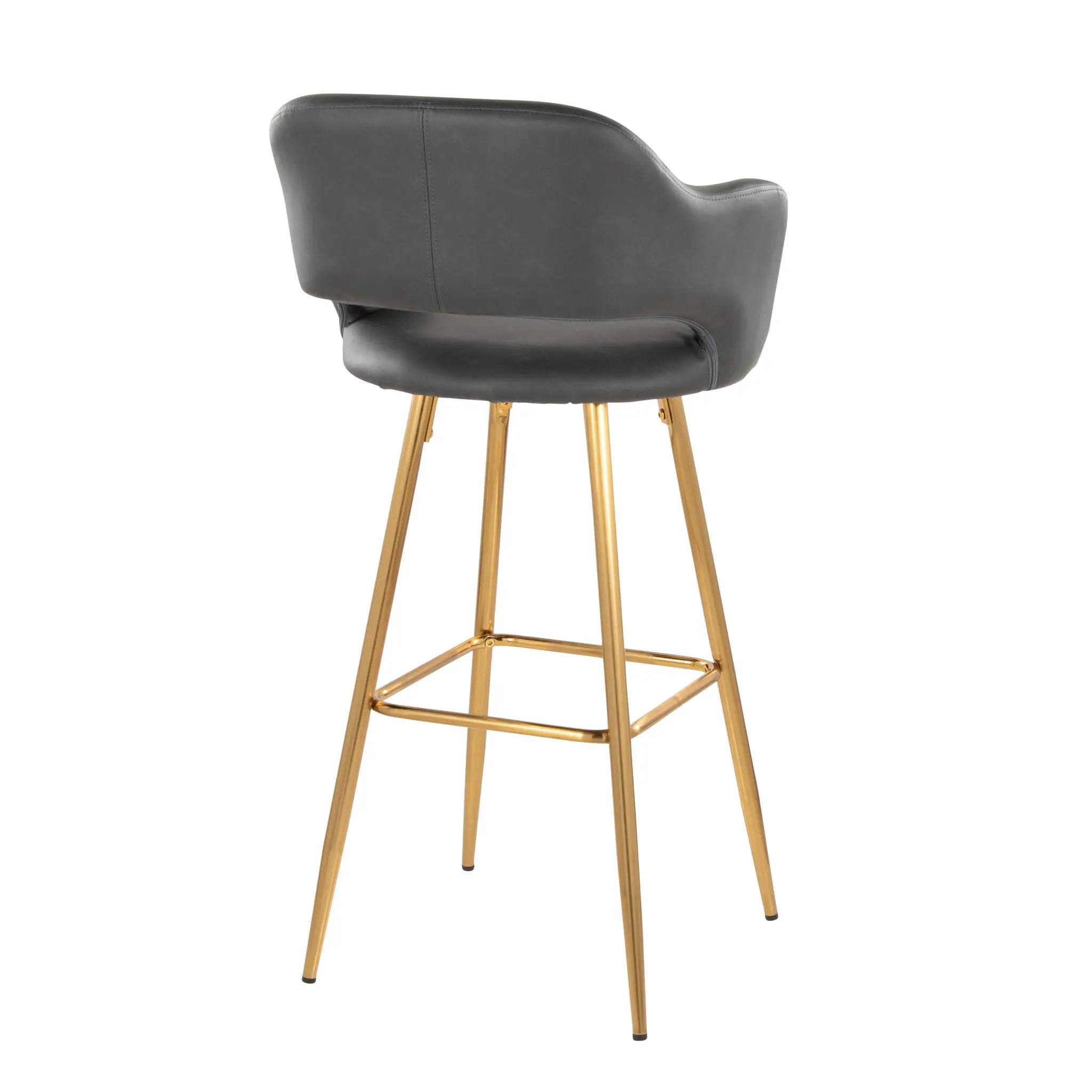 Margarite - Contemporary Fixed Height Barstool With Footrest (Set of 2) With Square by HouseOfZazla