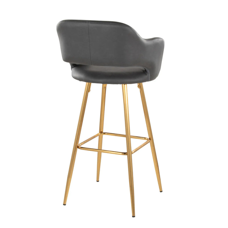 Margarite - Contemporary Fixed Height Barstool With Footrest (Set of 2) With Square by HouseOfZazla