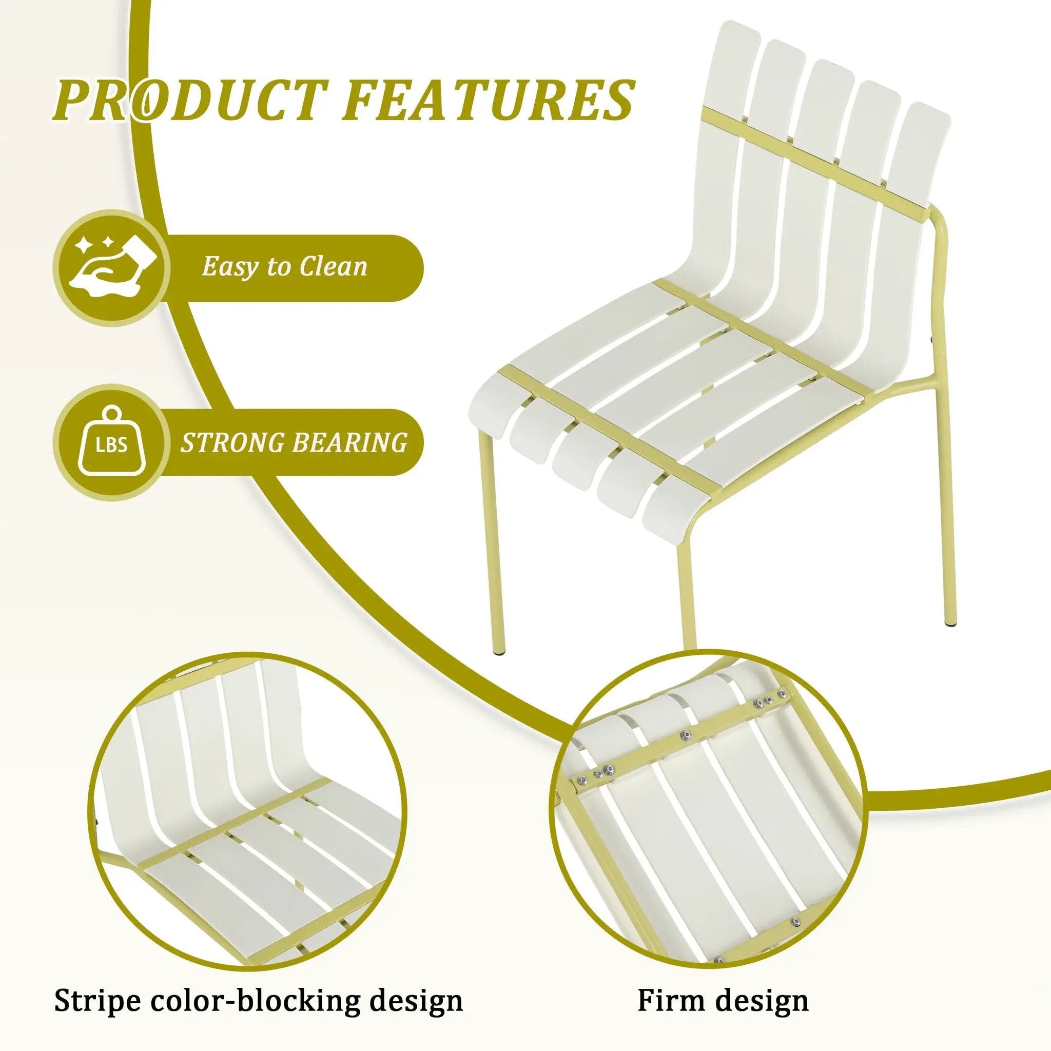 4 Piece Set Of Modern Color Block Designed Single Chairs With Round Table by Unique Piece Furniture
