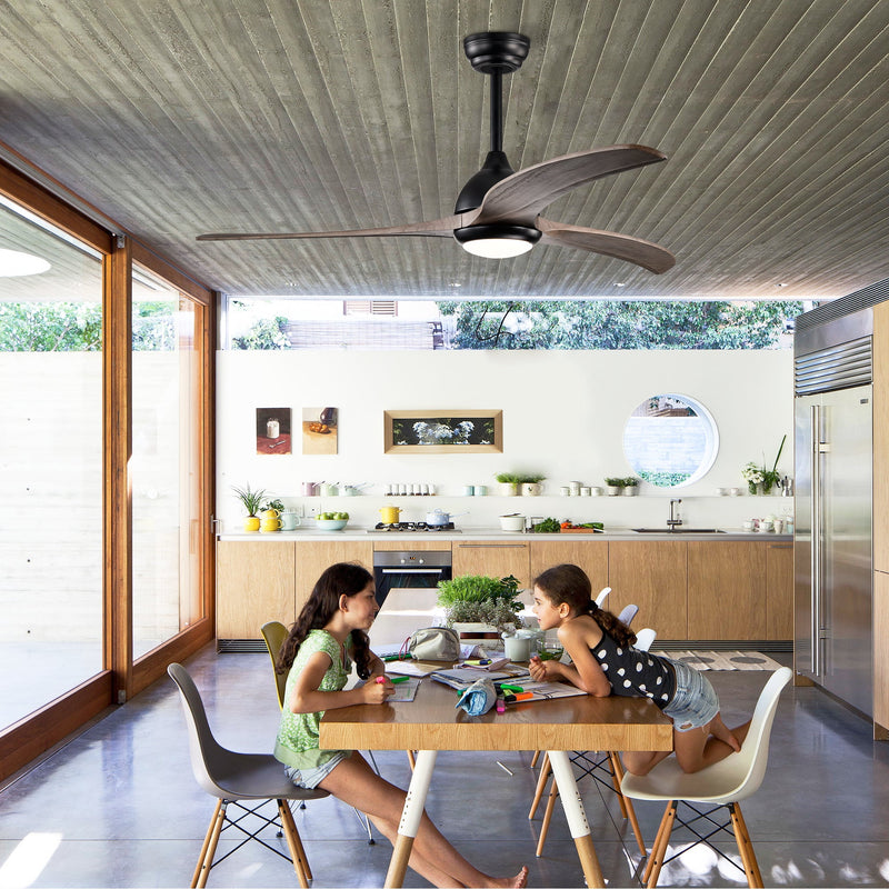 52" Solid Wood Blades Ceiling Fan with Light and Remote Control by HouseOfZazla