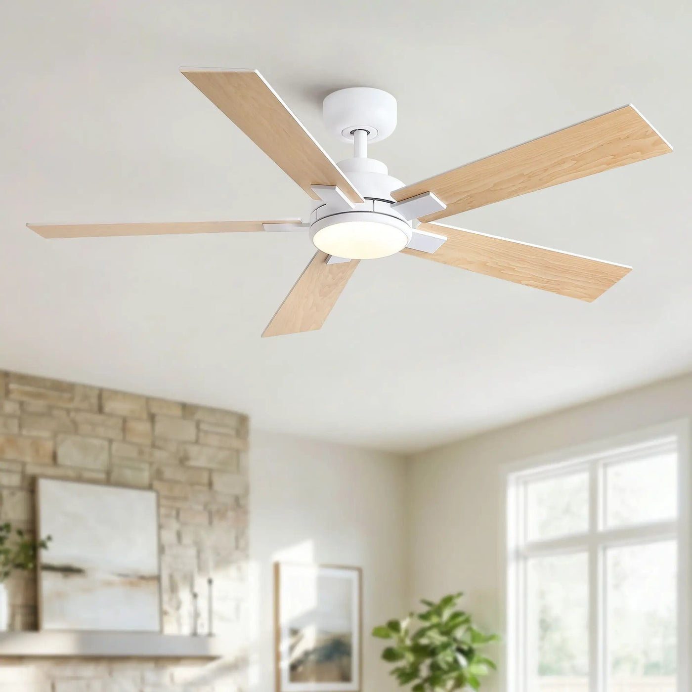 Reversible Motor Integrated LED Dimmable Ceiling Fan With Light by HouseOfZazla