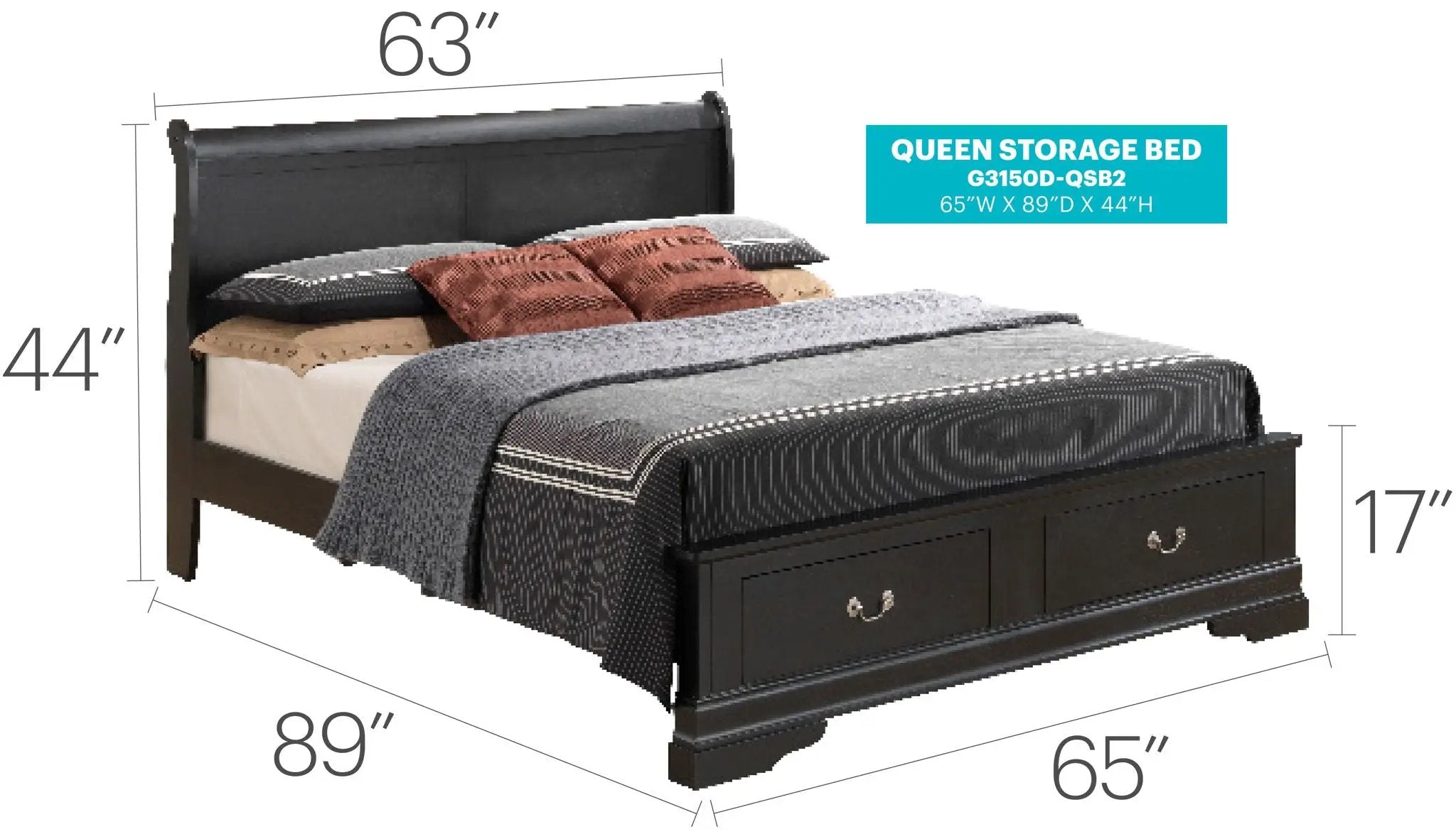 Upholstered Panel Sleigh Bed Design by Unique Piece Furniture