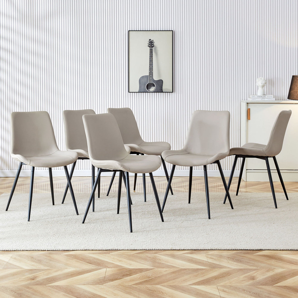 Modern Medieval Cushioned Chairs with Suede Backrest - Pearl Silver, White, or Gray, photo 4 of 40