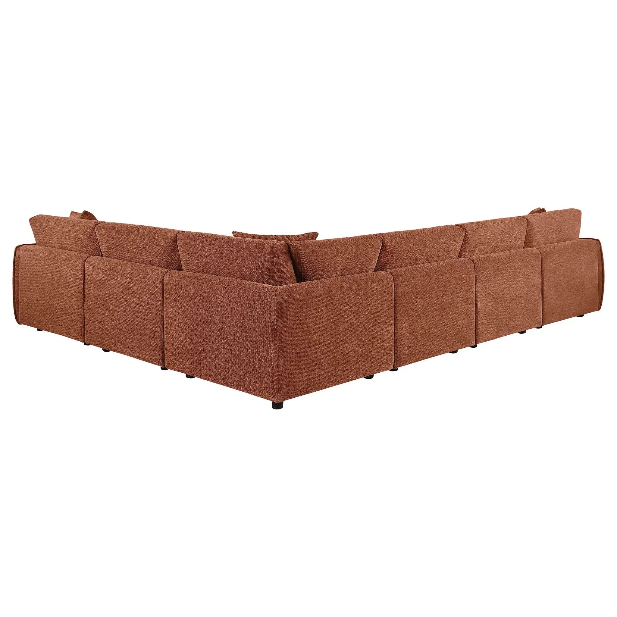 Elysia 6-piece Chenille Upholstered Modular Sectional Sofa Coral by Unique Piece Furniture