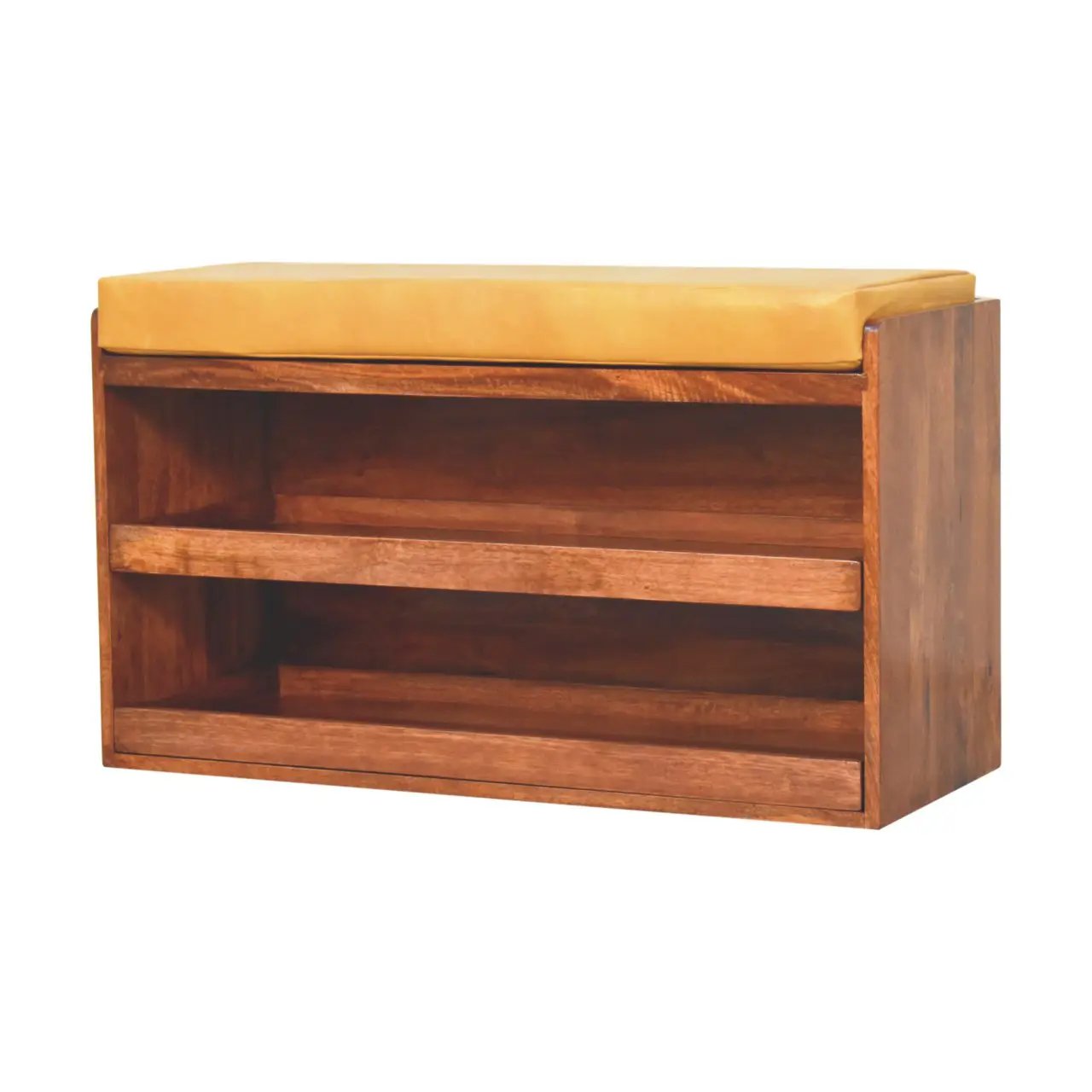 Solid Wood Buffalo Hide Pull Out Bench by HouseOfZazla