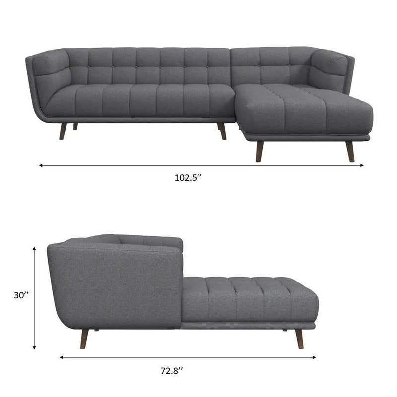 Addison - L Shape Sectional Sofa Tufted by Unique Piece Furniture