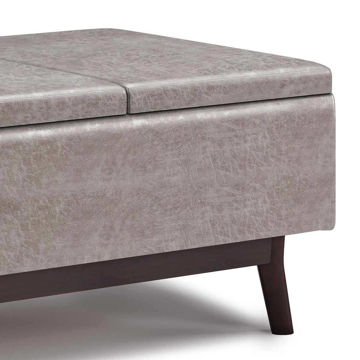 Tray Top Upholstered Storage Ottoman Coffee Table with Solid Wood Base - Multiple Colors, photo 5 of 24