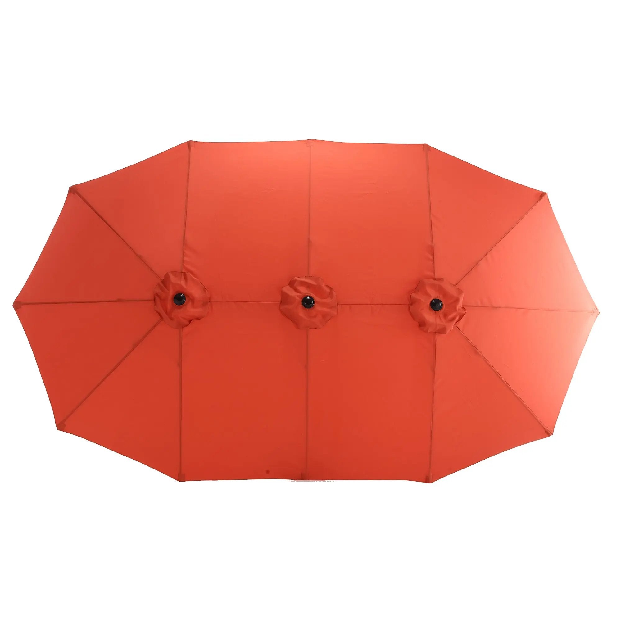 14.8 Ft Double Sided Outdoor Umbrella Rectangular Large with Crank (Orange) (No Base) by HouseOfZazla