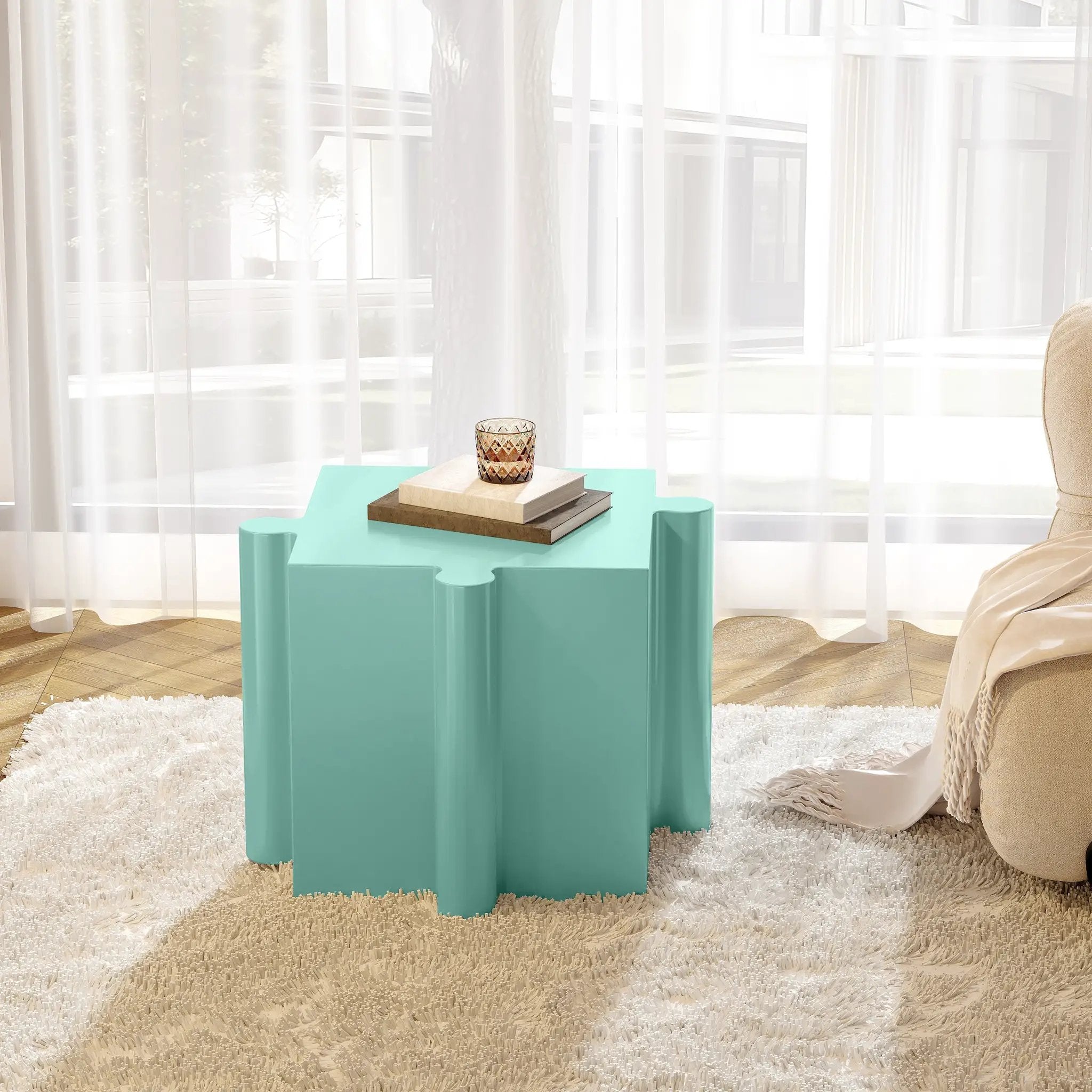 3-Piece Artistic Puzzle Table Set with Modular Interlocking Design by HouseOfZazla