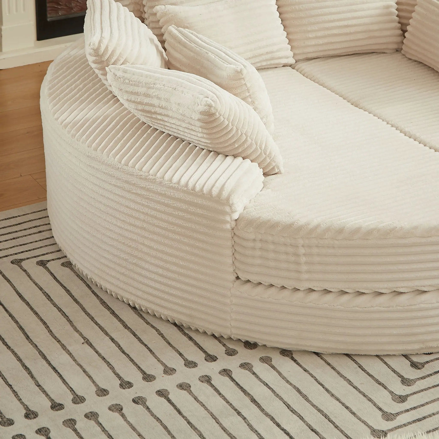 Round Oversized Sofa Bed With 5 Throw Pillows by HouseOfZazla