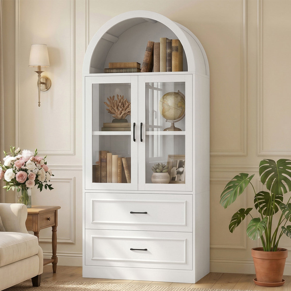 Modern Minimalist Arched Top Storage Cabinet, photo 2 of 10