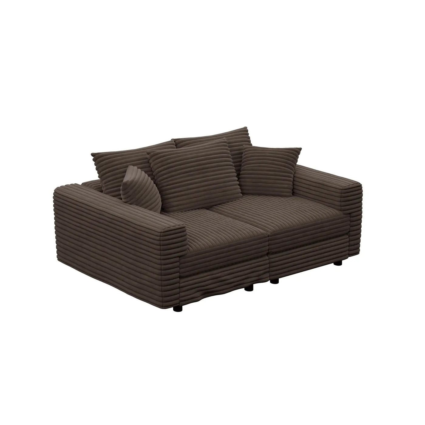 Deep Seat Convertible Sofa With Soft Pillows And Ottomans by HouseOfZazla