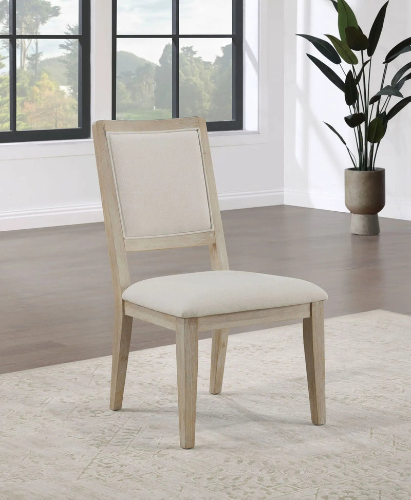 Trofello Cushioned Dining Side Chair White Washed (Set of 2) by Unique Piece Furniture