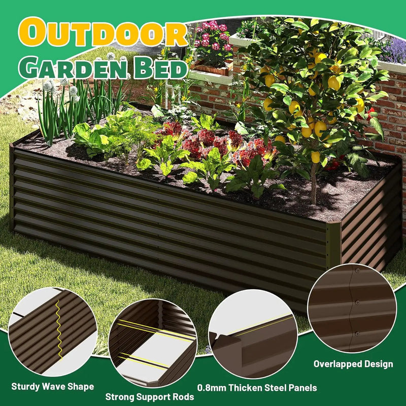 6x3x2 ft Galvanized Raised Garden Bed by HouseOfZazla