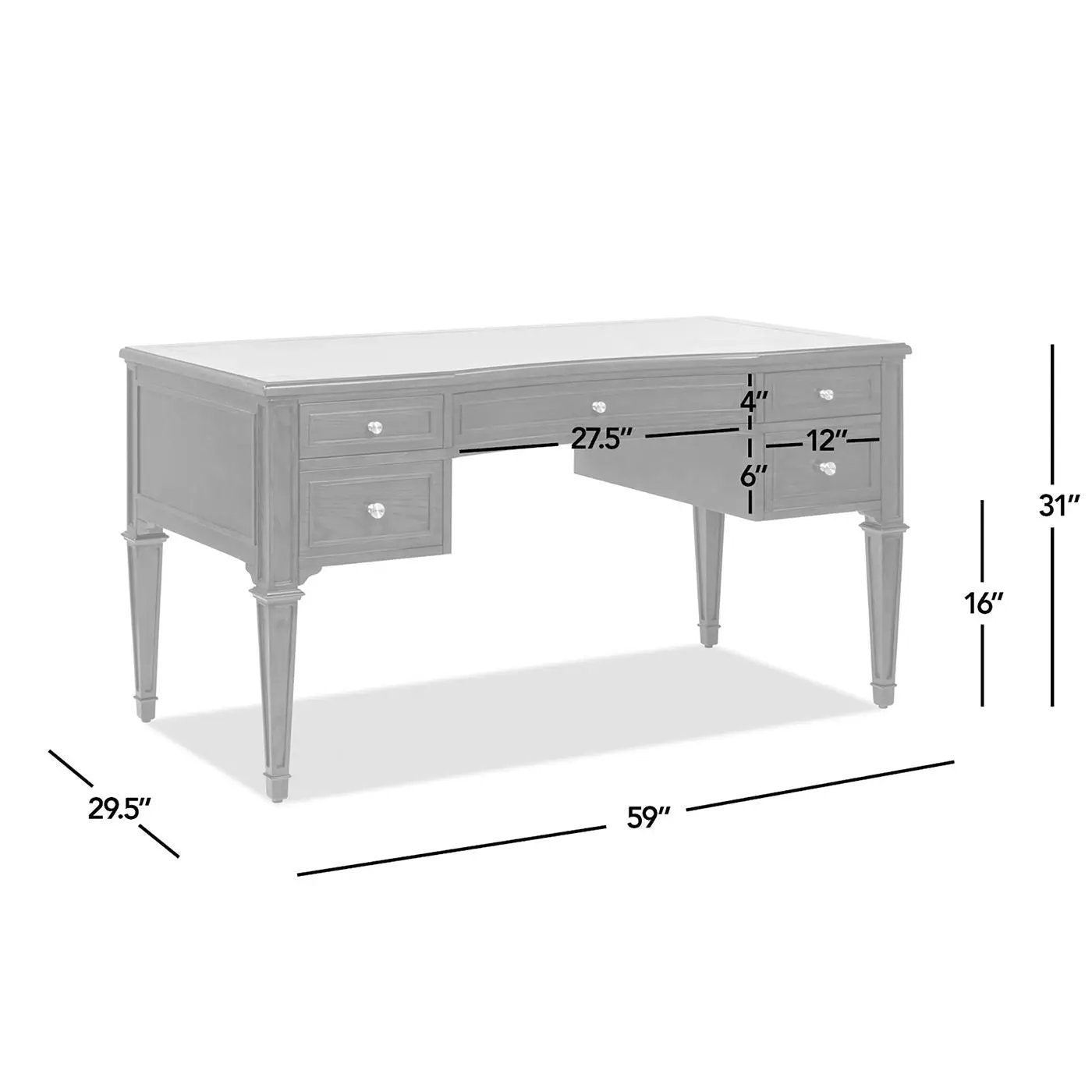 Dauphin - 5 Drawer Executive Desk by HouseOfZazla