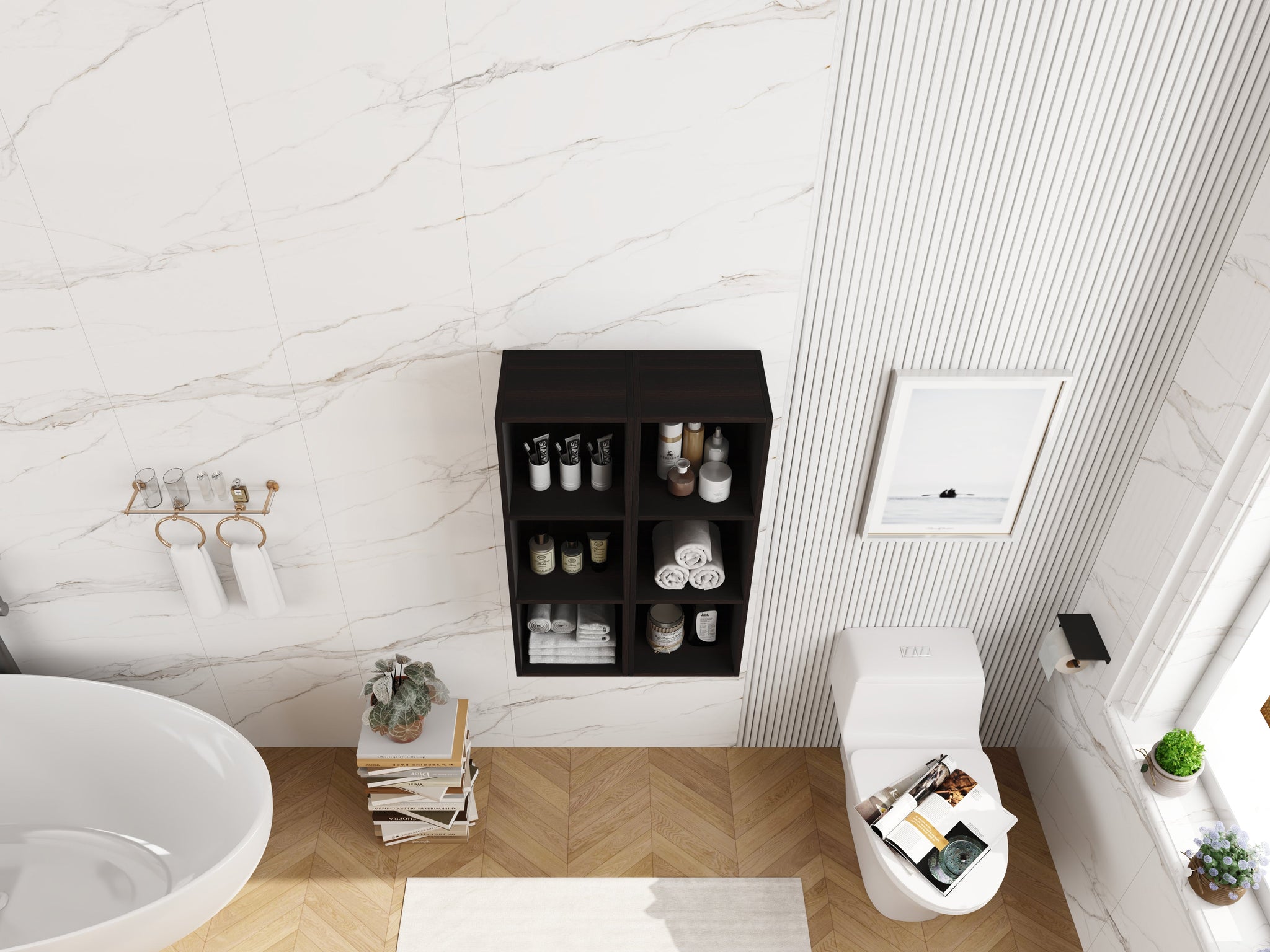 24 Inch Wall Mounted Storage Shelves Combination by HouseOfZazla
