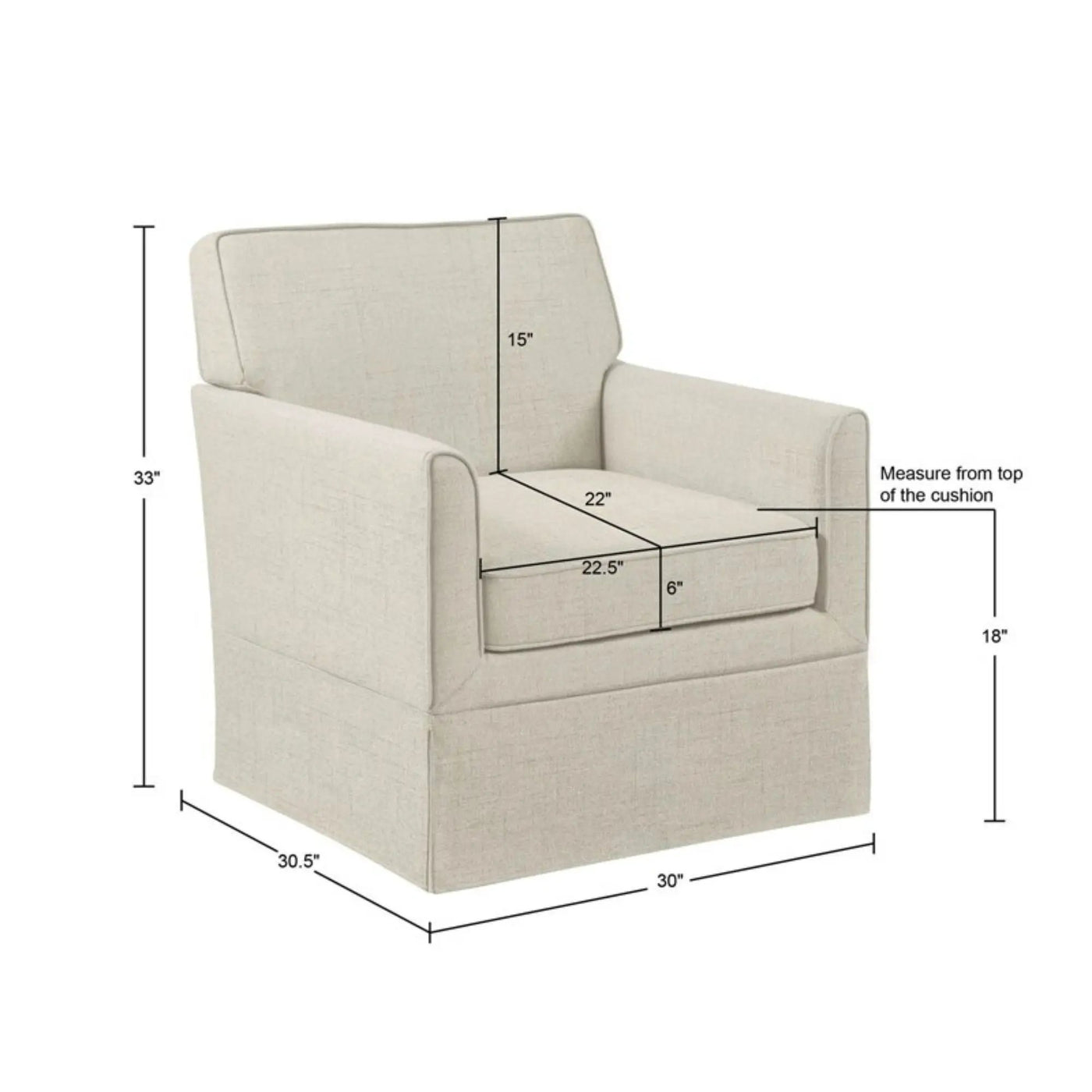 Timeless - Accent Armchair With Classic Track Arm Silhouette And Skirted Base by HouseOfZazla