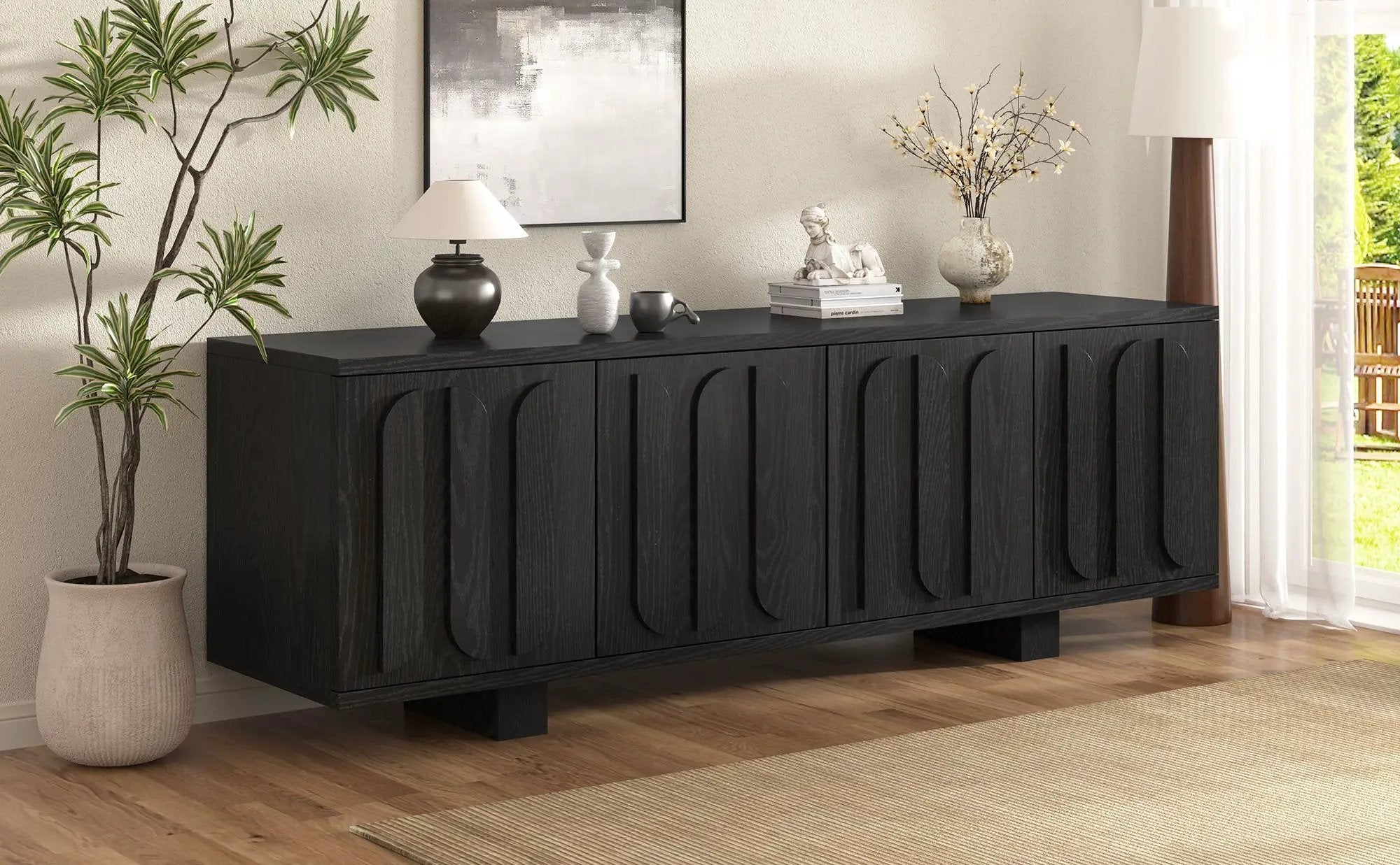 Vibe Haus 63'' Farmhouse TV Stand for TVs up to 75 Inches by HouseOfZazla