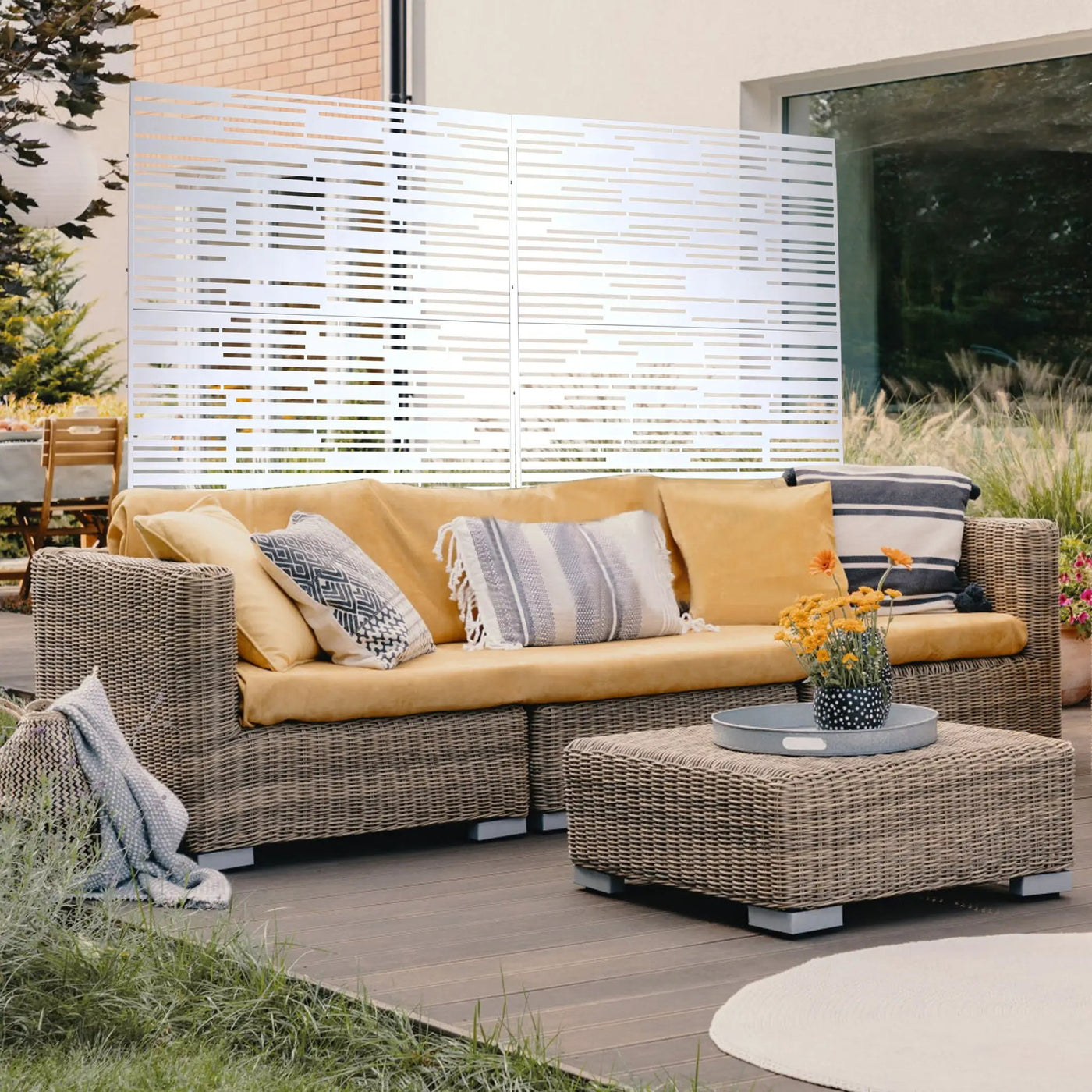 Outdoor & Indoor Freestanding Metal Privacy Screen by HouseOfZazla