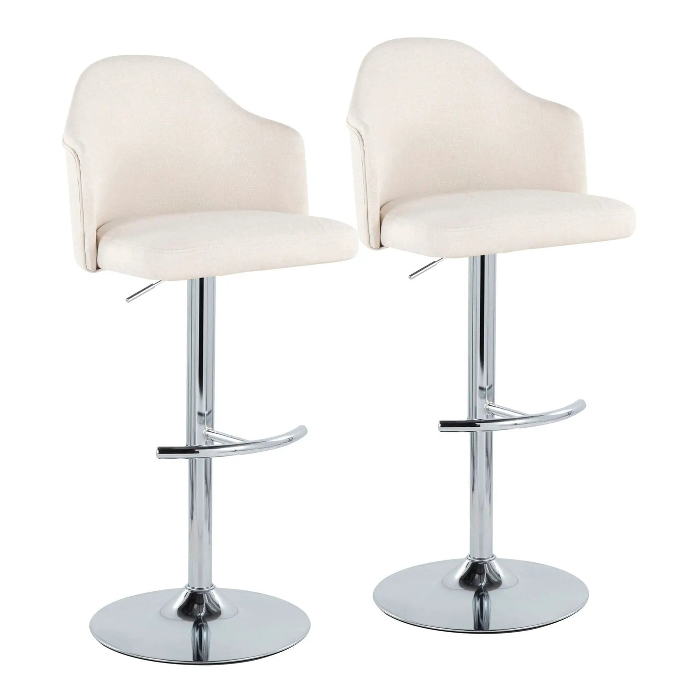 Ahoy - Contemporary Adjustable Barstool With Swivel With Rounded T Footrest (Set of 2) by HouseOfZazla