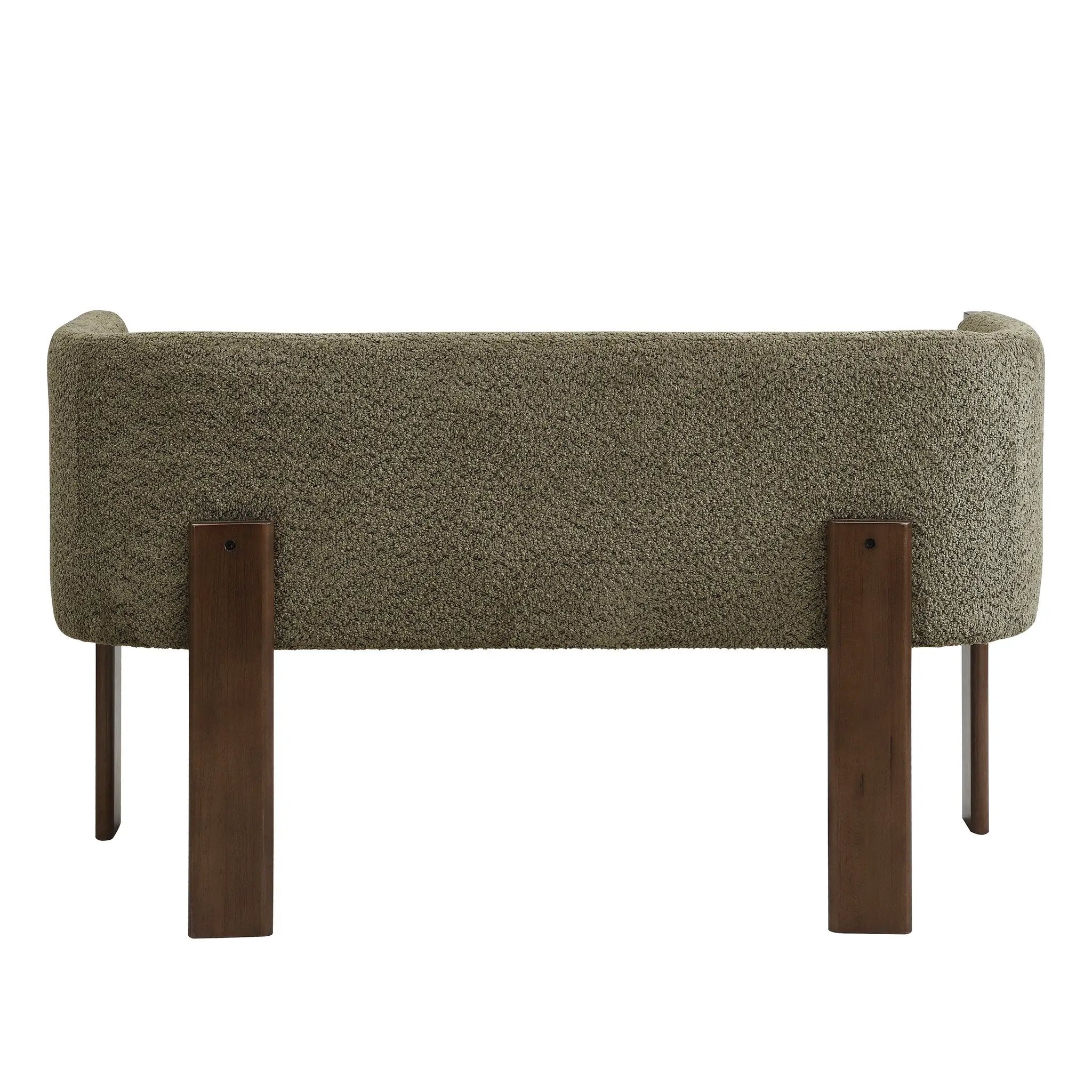 48.5" Upholstered Solid Loveseat (Walnut+Green) by HouseOfZazla