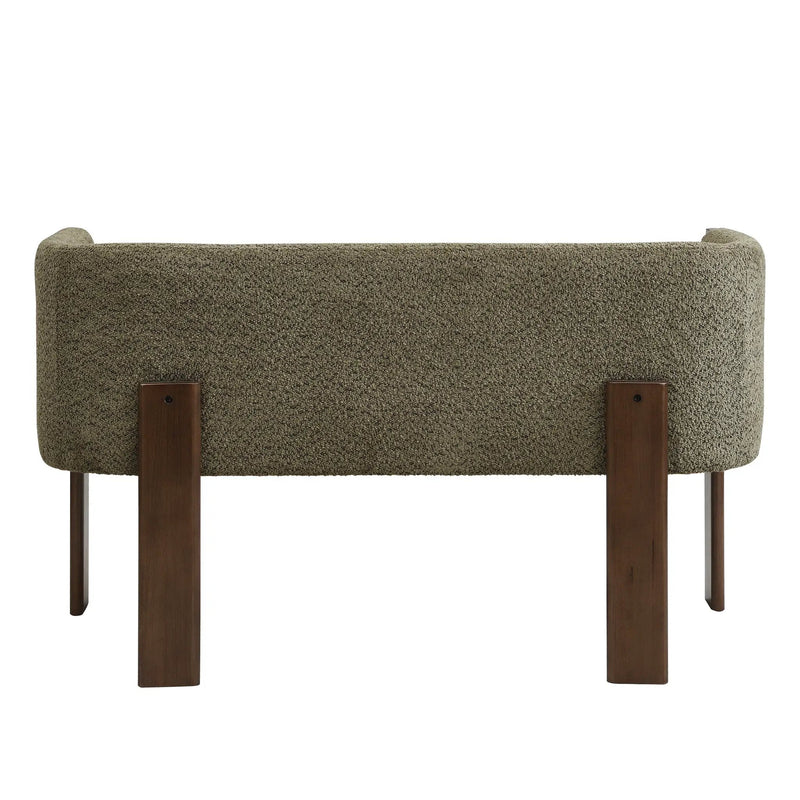 48.5" Upholstered Solid Loveseat (Walnut+Green) by HouseOfZazla