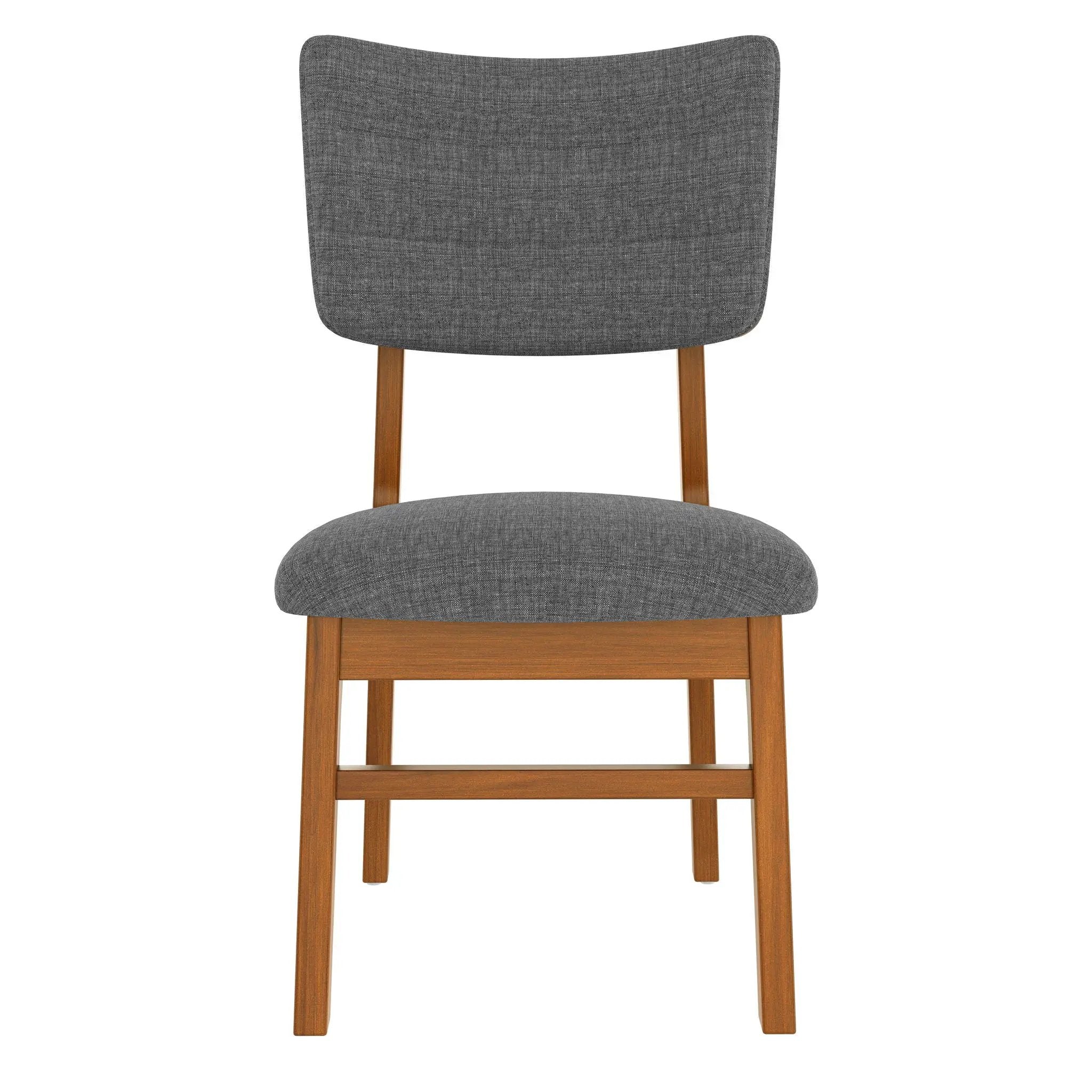 Mid Century Modern Dining Table Set For 4, Solid Wood Dining Table And Solid Wood Chairs, 5 Pieces Farmhouse Dining Table And 4 Upholstered Chairs - Brown / Gray by HouseOfZazla