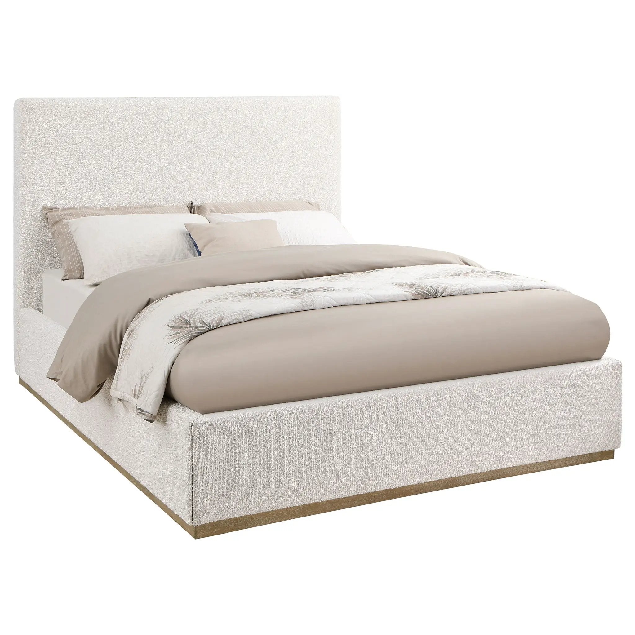 Knox Upholstered Queen Panel Bed Cream by Unique Piece Furniture