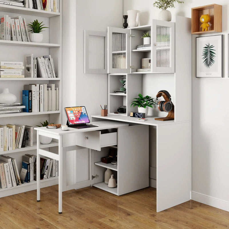 Computer Desk with Glass Door for Home Office or Study by HouseOfZazla