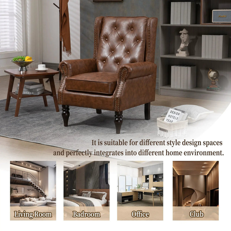 Modern Accent Armchair With Sturdy Wood Legs by Unique Piece Furniture