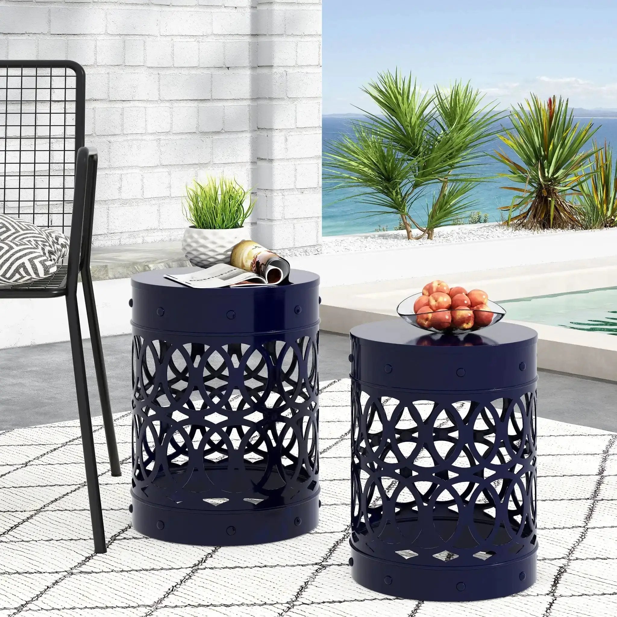 Delight - Powder Coated Iron End Table (Set of 2) by HouseOfZazla
