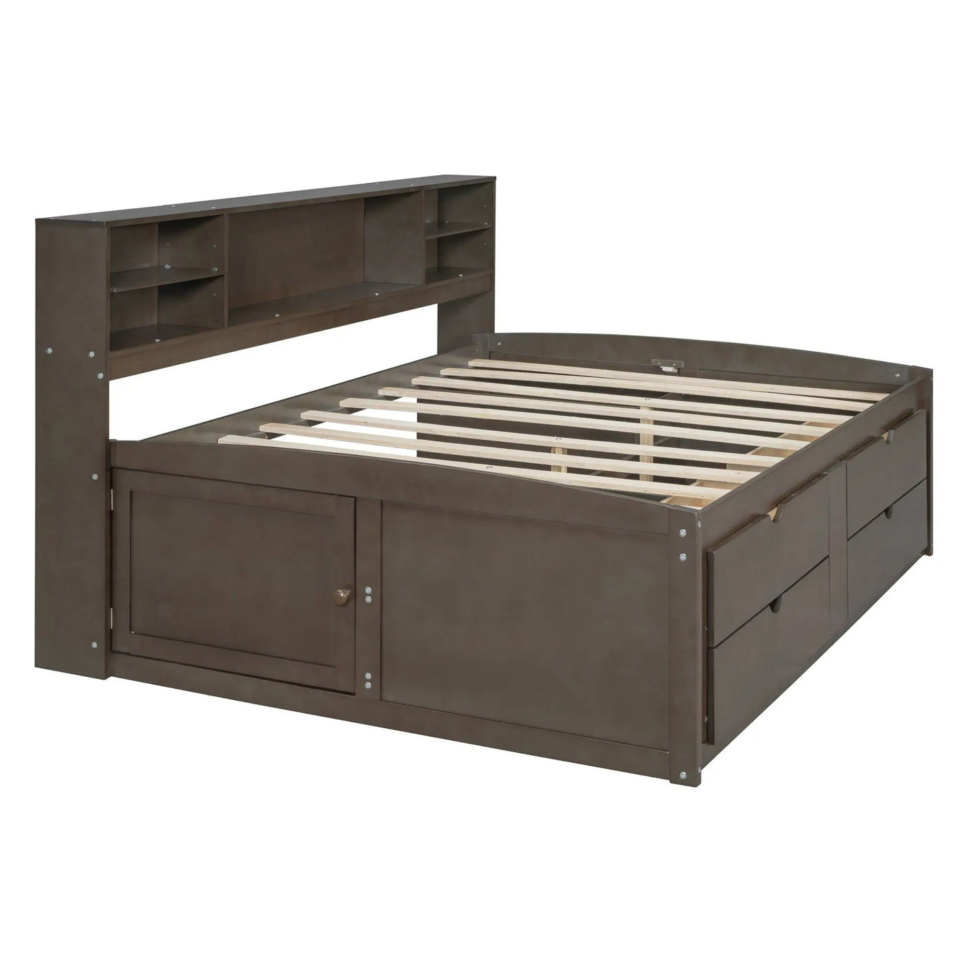 Daybed With 2 Bedside Cabinets, Upper Shelves And 4 Drawers by Unique Piece Furniture