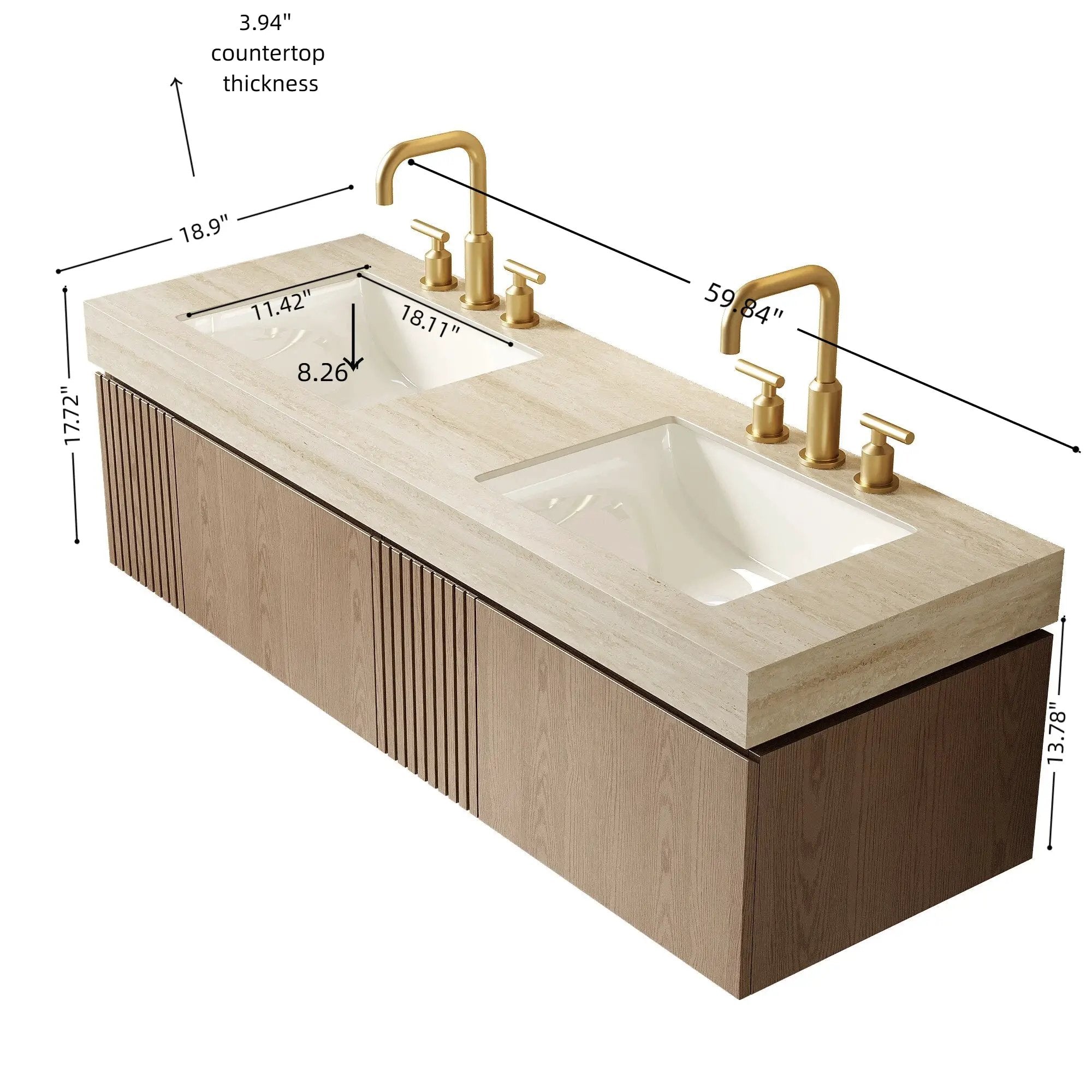 MURI 60" Bathroom Vanity & Sink by HouseOfZazla