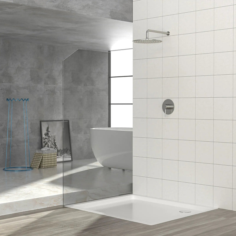 Shower Faucet Set With 10" Rainfall Shower Head And Valve - Brushed Nickel by HouseOfZazla