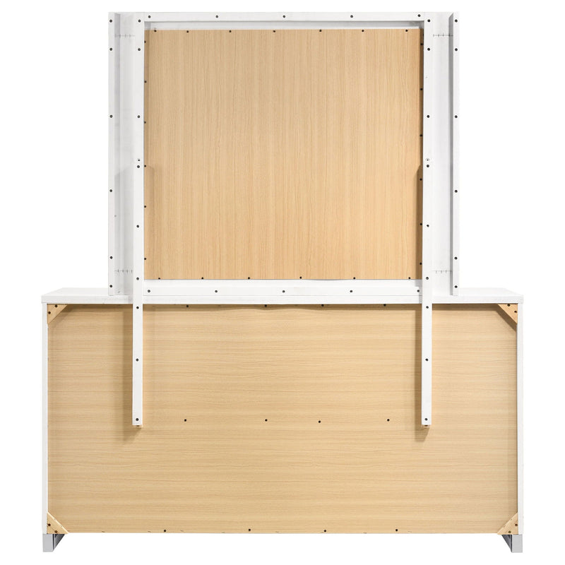 Dulcey - 6 Drawer Dresser With Mirror - Gloss White