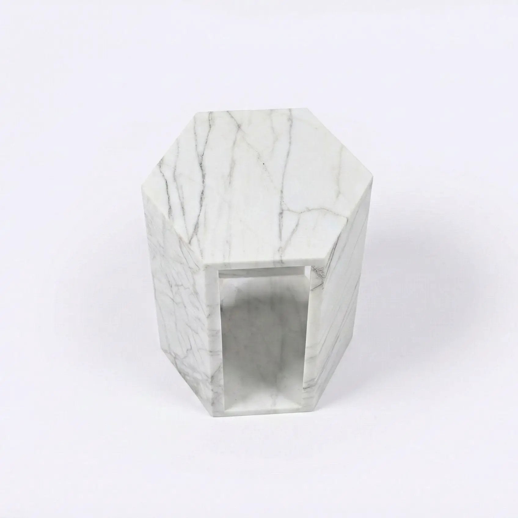 Modern Minimalist Hexagon Side Table by Unique Piece Furniture