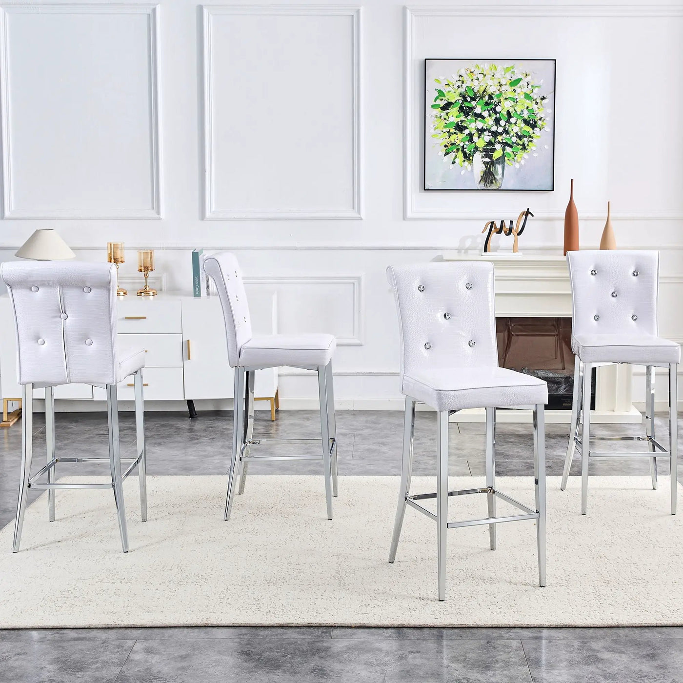 Bar Chairs & Crystal Clasp Design (Set of 2) by HouseOfZazla