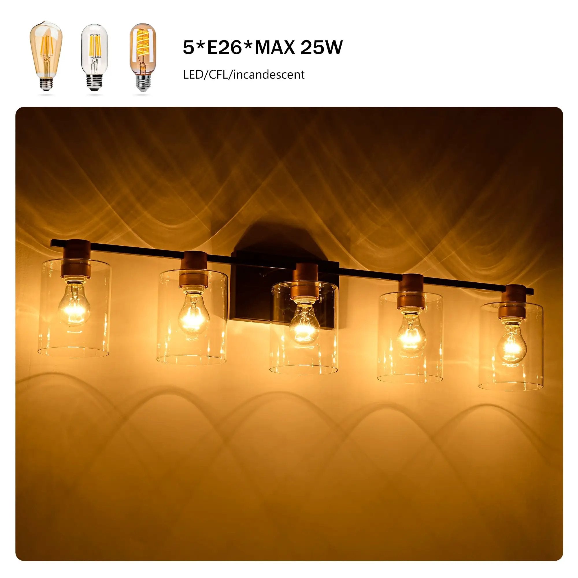 5-Light Matte Bathroom Lighting by HouseOfZazla