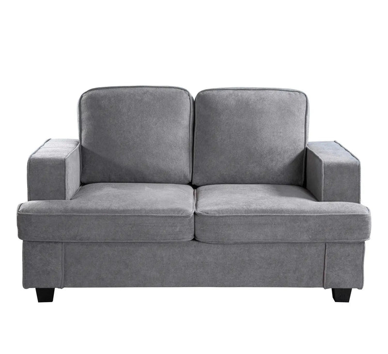 Modern Loveseat, Comfortable 2 Seater Couch With Deep Seating, Loose Back Cushions, Wide Arms by Unique Piece Furniture