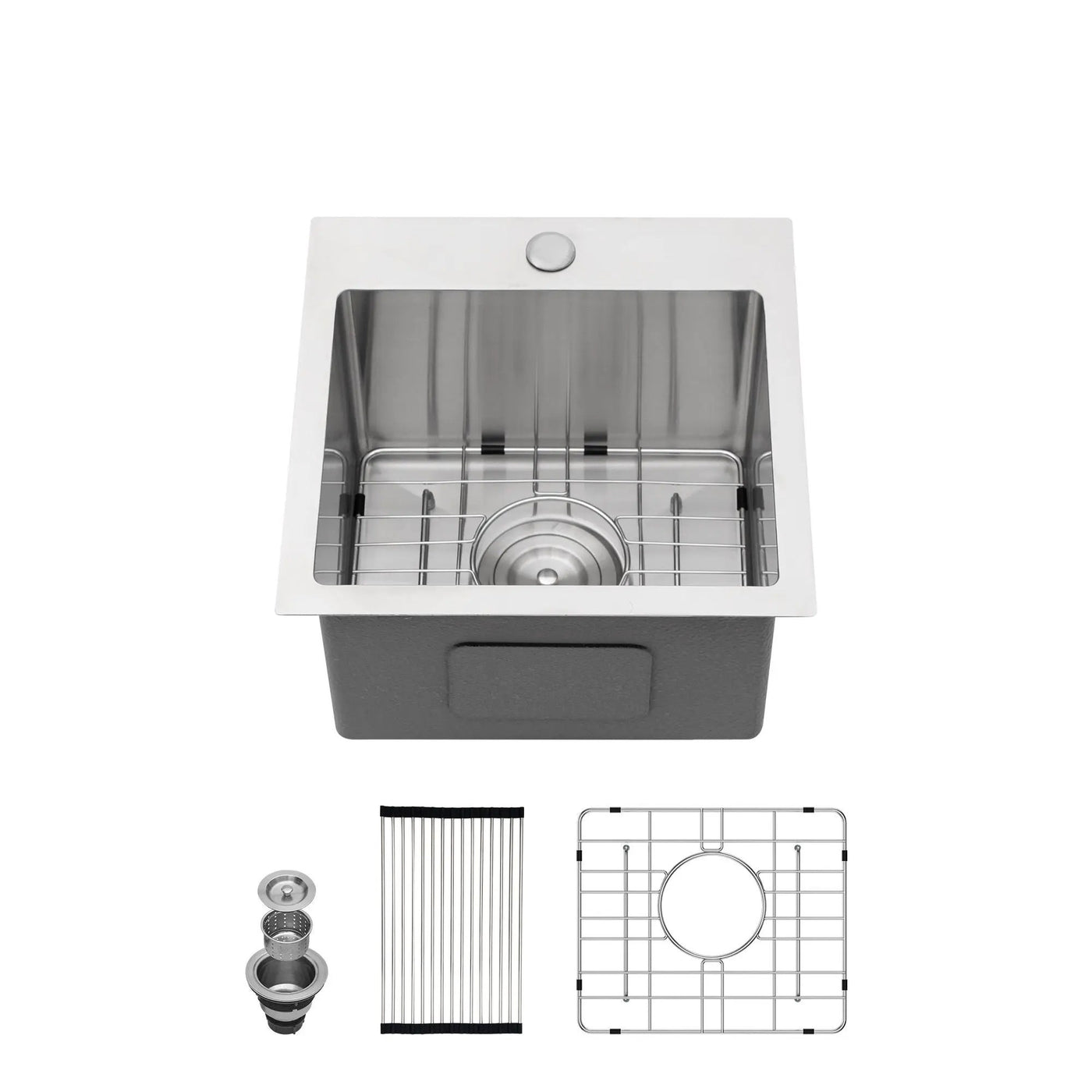 Premium Laundry Drop In Utility Sink 16 Gauge Stainless Steel, Topmount by HouseOfZazla