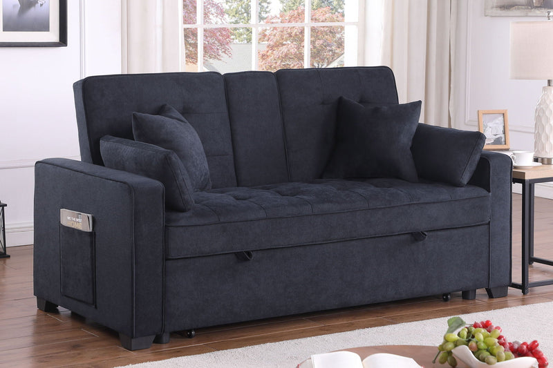 Convertible Sleeper Loveseat with Cup Holder - Dark Gray, photo 2 of 14