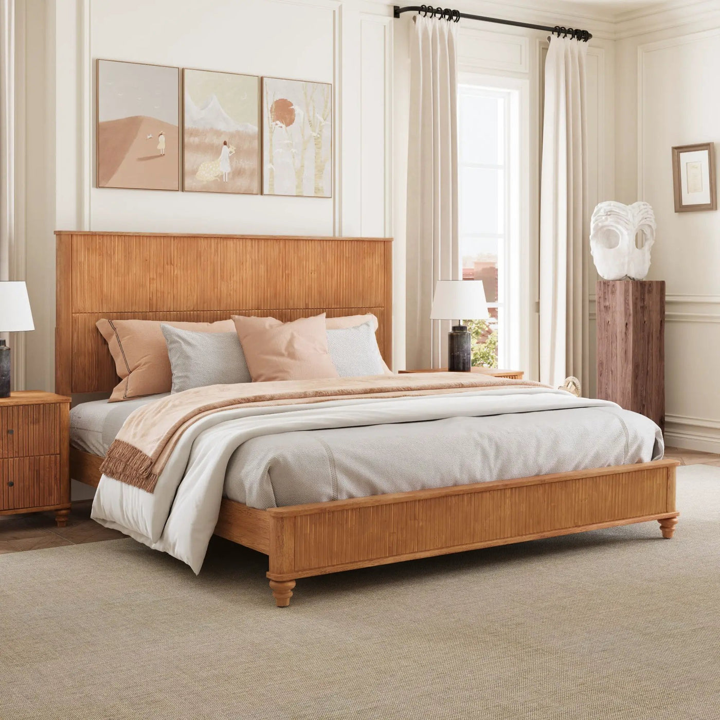 Platform Bed Frame With Tall Headboard by HouseOfZazla